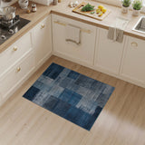 Navy Blue Tribal Patchwork Area Rug