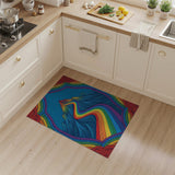 Rainbow Mountain Peaks Area Rug