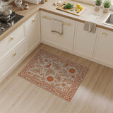 Orange Birds Floral Persian Area Rug