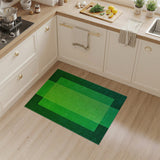 Vibrant Green Geometric Textured Rug
