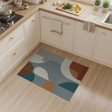 Abstract Teal Rust Geometric Area Rug