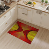 Vibrant Red Yellow Geometric Abstract Area Rug