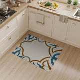 Teal Ornate Persian Border Area Rug