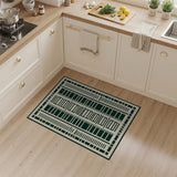 Modern Geometric Green on Beige Area Rug