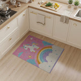 Unicorn Rainbow Pink Kids Area Rug