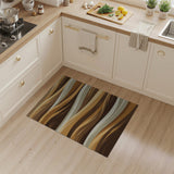 Earthy Wave Brown Tan Abstract Area Rug