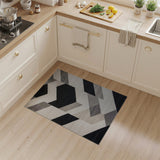 Bold Black and White Bold Geometric Black White Area Rug