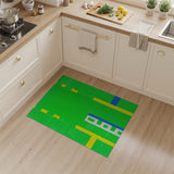 Vibrant Green Yellow Geometric Area Rug