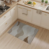 Wavy Beige Cream Abstract Area Rug