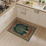Ornate Tree of Life Area Rug in Emerald Green