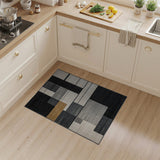 Modern Geometric Grey Block Area Rug