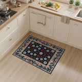 Navy Daisy Floral Persian Area Rug