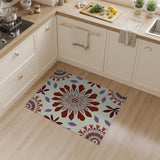 Maroon Purple Abstract Floral Area Rug