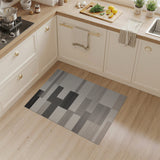 Modern Geometric Striped Area Rug in Black White