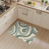 Abstract Area Green Abstract Swirl Area Rug
