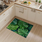 Lush Overlapping Monstera Leaves Area Rug