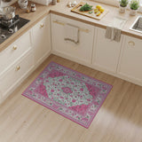 Traditional Persian Pink Pink Floral Persian Area Rug