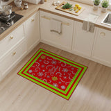 Merry Christmas Candy Cane Snowflakes Area Rug