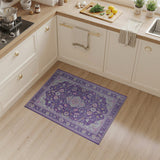 Exquisite Purple Persian Floral Medallion Rug