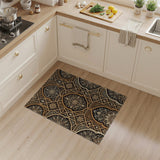 Ornate Gold Persian Floral Area Rug