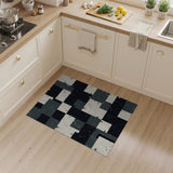 Geometric Modern Distressed Black White Geometric Area Rug