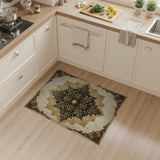 Ornate Gilded Acanthus Leaf Mandala Rug