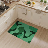 Wavy Green Camo Abstract Area Rug