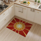 Fiery Orange Starburst Area Rug