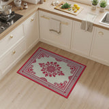 Red Ornate Red Floral Medallion Area Rug