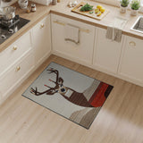 Brown and Tan Geometric Deer Antler Area Rug