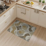Beige Abstract Geometric Modern Area Rug
