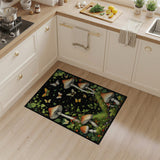 Whimsical Mushroom Meadow Butterflies Rug