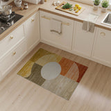 Abstract Golden Circle Geometric Area Rug