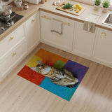 Vibrant Color Block Patchwork Shag Rug
