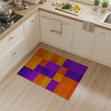 Bold Purple Orange Geometric Block Rug