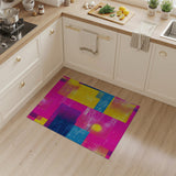 Vibrant Pink Yellow Blue Geometric Area Rug