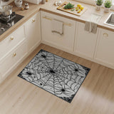 Gothic Spider Web Area Rug Black White
