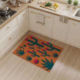 Vibrant Orange Cactus Bloom Area Rug