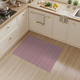 Pink Yellow Gingham Check Area Rug