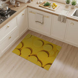 Plush Yellow Circle Textured Area Rug