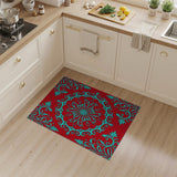 Multi-color and Patterns Red Teal Mandala Persian Area Rug