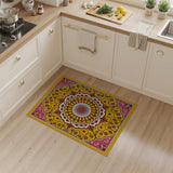 Vibrant Pink Yellow Mandala Persian Rug