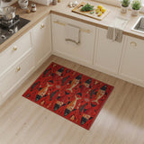 Bold Red Fish Heritage Tribal Area Rug