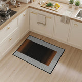 Orange Plaid Gradient Black Area Rug