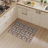 Abstract Terracotta Leaf Area Rug