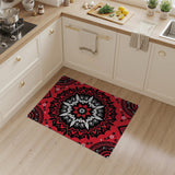 Bold Red Mandala Heritage Tribal Area Rug