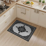 Intricate Black White Persian Mandala Traditional Persian Rug