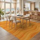 Orange Wave Area Rug