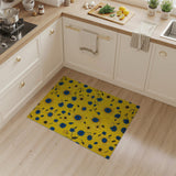 Vibrant Yellow Sunflower Area Rug with Blue Blooms
