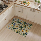 Daffodil Forget-Me-Not Floral Pattern Rug